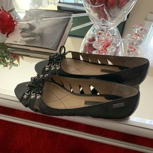 Open toe lace detail Calvin Klein flat sandals